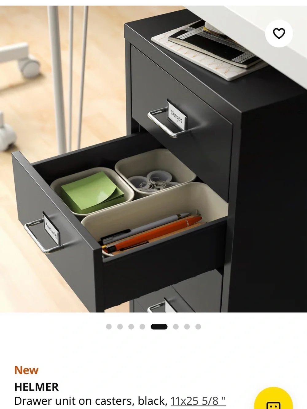 IKEA Black 5-Drawer Mobile Storage Cabinet